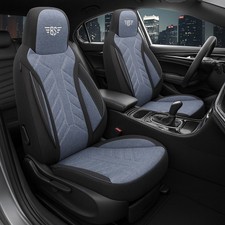 2x Sitzbezüge passend für Audi A5 F5 (Schwarz-Blau) | Vorne | Pilot HERM206