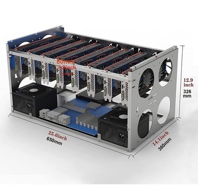 Mining Rig Frame 6/8 GPU Open Air Mining Rack Gestell Aluminium