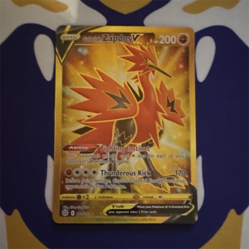 Pokémon Galarian Zapdos V Secret Rare Holo 182/172 Brilliant Stars 200 HP