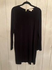 Michael Kors Women’s Black Long Sleeve Dress/ Medium With Gold Zipped In Back