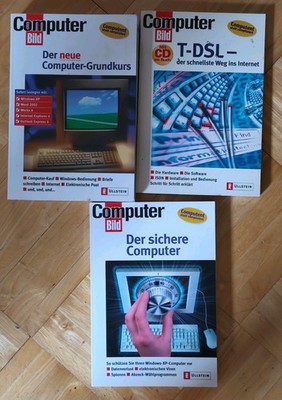 Computer Bild 3x Ratgeber Computer Grundkurs, Sicherheit,TDSL Retro Vintage Buch