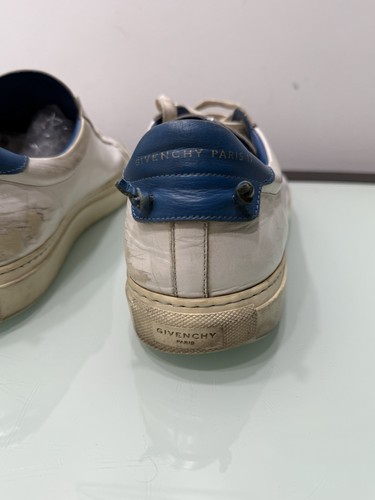 Givenchy Urban Low Sneaker (uomo) taglia 12 US/45EU bianco/blu invecchiato - Foto 24 di 24