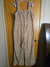 Aerie Kick Flare Thick Corduroy Wide Leg Jumpsuit Overalls Camel Tan  XL