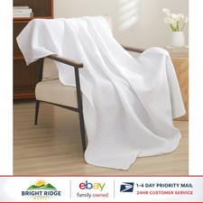 Breathable Waffle Weave Cotton Blanket, Soft and Lightweight for All Seasons