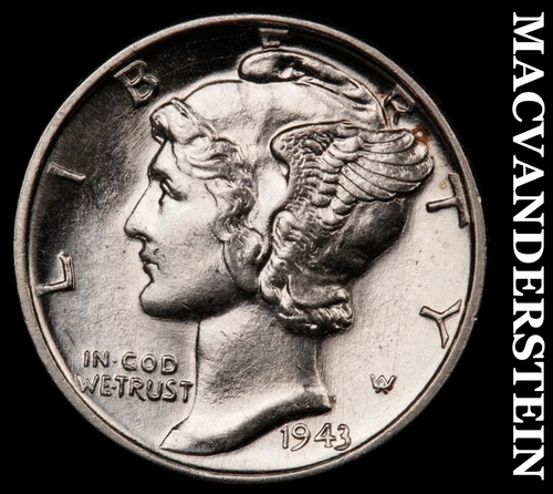 1943 Silver Mercury Dime-Choice Gem BU ++++ Lustrous No Reserve #i2586