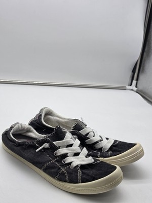 Jellypop Dally Shoes Womens Size 9 Black Denim Lace Up Comfort Casual Damaged