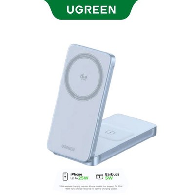 UGREEN MagFlow Qi2 25W 2-in-1 Magnetic Wireless MagSafe Charger iPhone Airpods