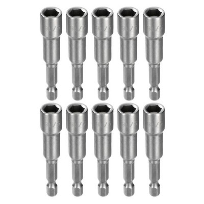 10Stk Mutter Fahrer Bohrer 5/16 ''6-Punkt 1/4'' Hex Schaft Magnetische Setter
