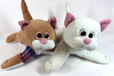 Vintage Pound Purries Pur-r-ries Tonka Stuffed Kitty Kitten Cat Plush Pair 14''