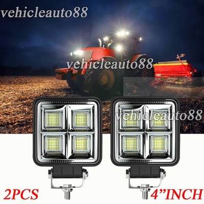 4inch 90W LED Work Lights Cab Driving Lamp Flood Fit Case IH New Holland Tractor