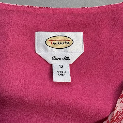 Vestido Talbots Mujer 10 Rosa Seda Imperio Cintura Midi Romántico Hada Cottagecore - Imagen 6 de 12