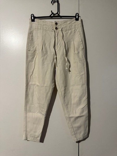 Womens SEED HERITAGE Cream Cotton Casual Pants - Size 6 (T36)