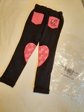 HY Equestrian Heart Tots Jodhpurs Black / Hot Pink XL Extra Large