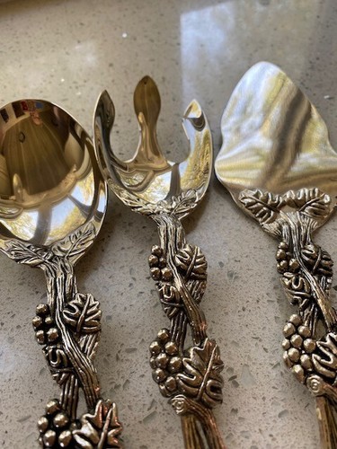 Vintage rare Godinger Silverplated Art Grapevine Ornate Serving Pieces - Picture 3 of 8