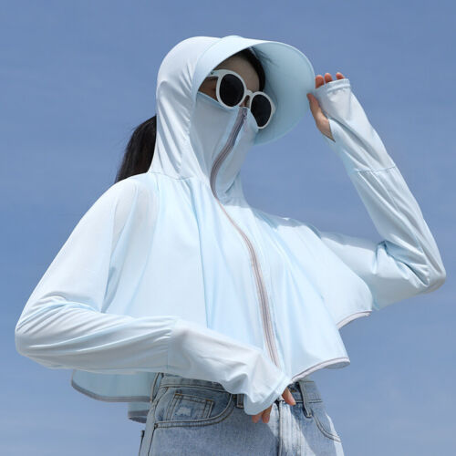 UV Sun Protection Clothing Womens Outdoor Riding Hat Brim and Mask Hiking Jacke* - Picture 19 of 27