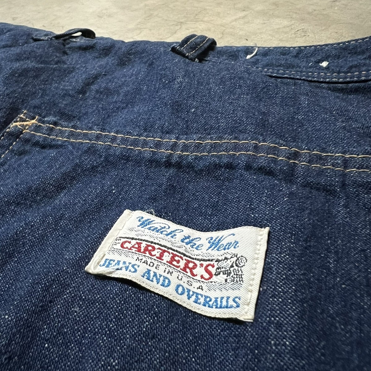 Vintage 80's Carters Watch the Wear Jeans & Overall Blanket Vintage 80's Carters Watch the Wear Jeans & Overall Blanket