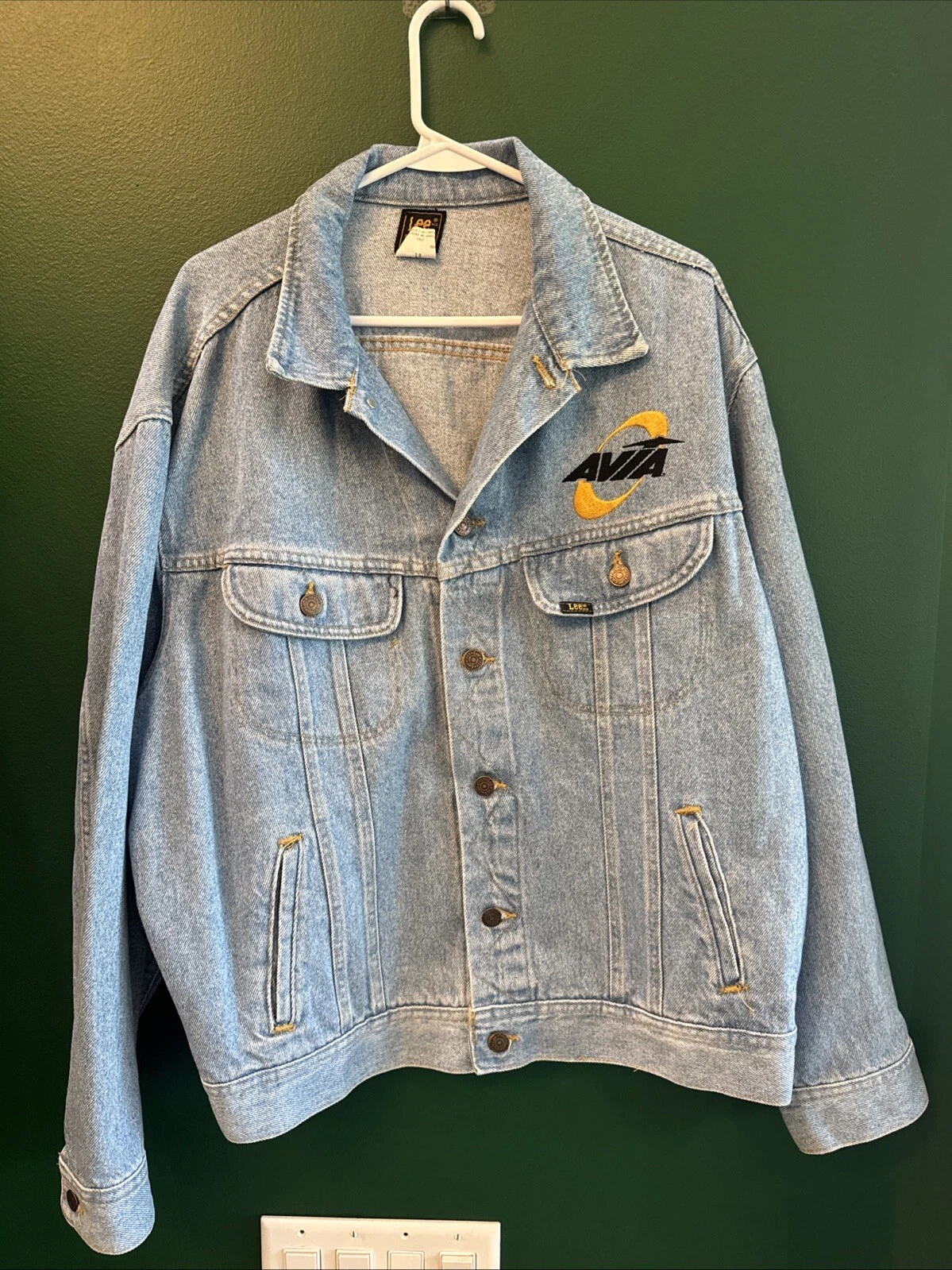 Vintage 80s Lee Denim Jacket XL Jean Jacket Biker Retro