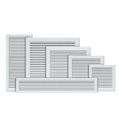 Air Vent Grille Cover – Plastic Louvre Wall Vent With Flyscreen, 3 Flaps, White, For Ceiling Or Wall Duct (15x15 Or 20x20 Cm)