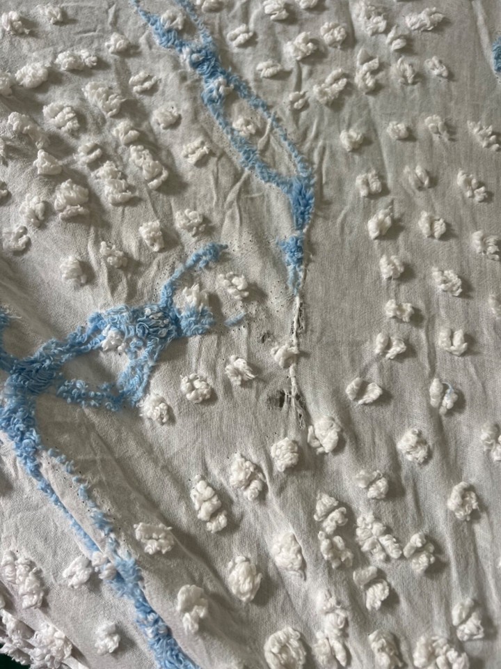 Vintage 195060’s Chenille Queen Bedspread Cutter/Repair See photos eBay