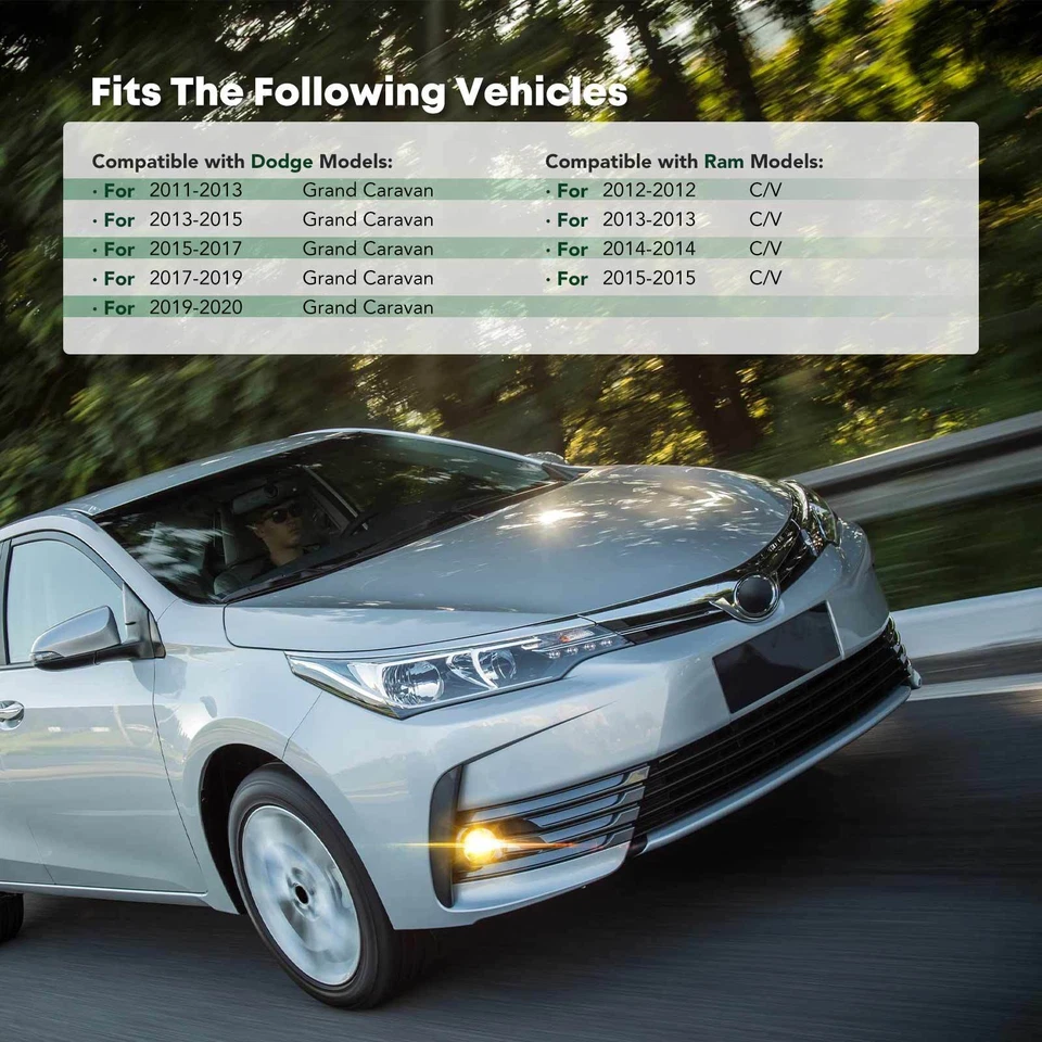 2 peças tampa de farol de neblina dianteiro para Dodge Grand Caravan 2011-2020 Ram C/V 2012-2015 - Imagem 2 de 4