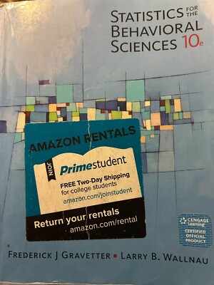 Statistics for the Behavioral Sciences 10th Edition | eBay