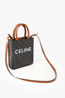 Mini Vertical Cabas ロゴ入りブラウンバッグ CELINE Vertical Cabas Mini Shoulder Bag, One Size | eBay