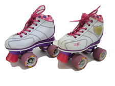 CRAZY SKATES Childrens Size 3.5 Boy, 4 Girl, Multi-Color Flash White USED