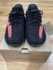 adidas YEEZY BOOST 350 V2 CORE BLACK RED Size 3.5Y Kids HP6591 SHIPS FAST