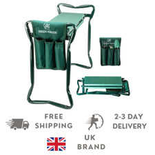 Green Haven Heavy Duty Foldable Garden Kneeler Foam Seat w/ Handles & Tools Bag