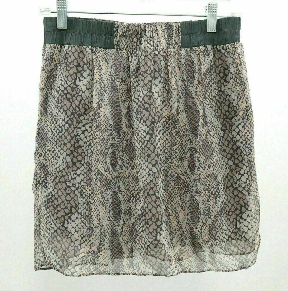 Юбка женская Ella Moss 100% шелк S маленькая плиссированная короткая змея серо-серая розовая - Изображение 2 из 4