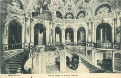 Germany Wiesbaden Neues Foyer im Konigl Theater  Postcard 22-437
