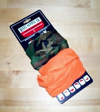 Rivet Supply 2-Pk Face Mask Protection Neck Gaiter Camo Camouflage Safety Orange