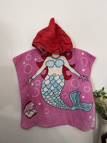 Mermaid Hooded Beach Towel Cover Up Cotton Terry EUC