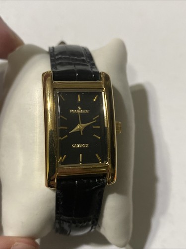 Peugeot Women's Classic 14Kt Gold Plated Watch, Rectangular Tank Shape New Batt - Picture 2 of 4
