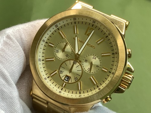 Michael Kors Mens Dylan Chronograph Gold Tone S/S Date 10Atm Quartz Watch MK8278 - Picture 7 of 16