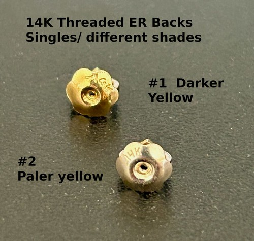14KY GOLD THREADED EARRING BACKS/ PAIR OR SINGLES - Picture 13 of 18