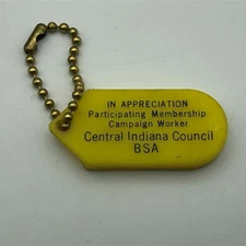 Central Indiana BSA Fob Keychain Boy Scouts Dime Coin Token Holder Vintage