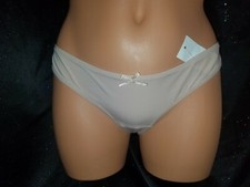 Size M NWT nude silky satin panties w/ lace and bow panty