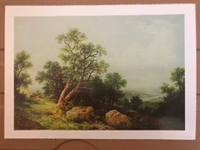 POSTCARD HUDSON RIVER SCHOOL PAINTINGS- UPPER HUDSON RIVER LANDSCAPE