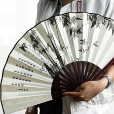 Antique Folding Fan Hanfu Ancient Chinese Style Men Women Handle Hand Held Party