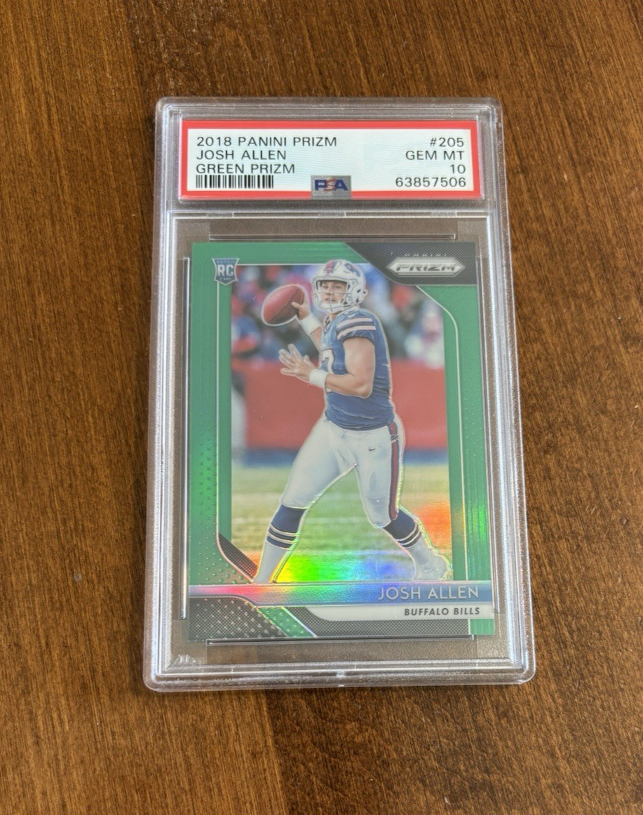 Josh Allen 2018 Prizm Green Rookie #205 Wyoming Cowboys Buffalo Bills RC PSA 10