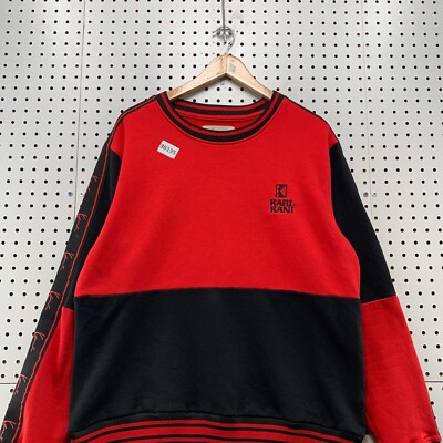 Vintage Karl Kani Sweatshirt Mens Large Red Black Colorblock Spell