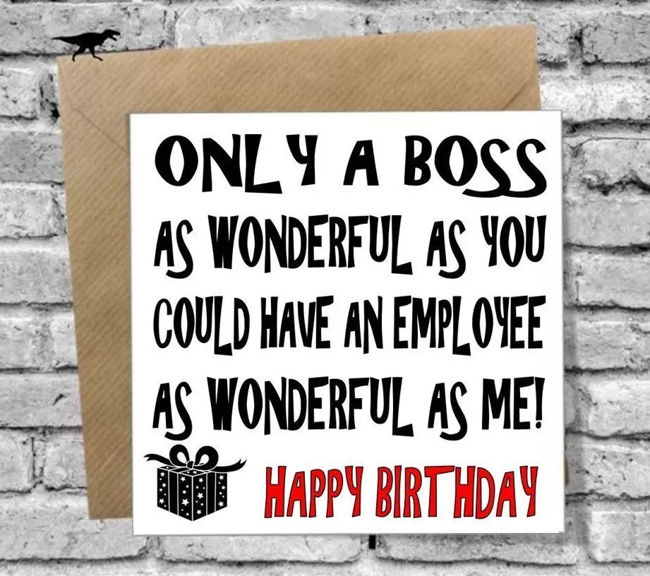 WONDERFUL BOSS HAPPY BIRTHDAY CARD FUNNY RUDE 30TH 40TH 50TH 60TH ANY AGE  WORK | eBay