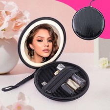 Travel Makeup Mirror with Bag - 5.1 Inch Compact Portable Makeup Mirror Croco...
