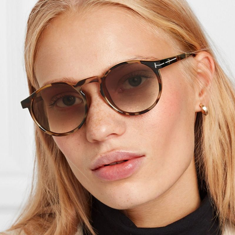 Retro Round Gradient Sunglass - Black Lens Mirror Glasses Women Fashion Eyewear