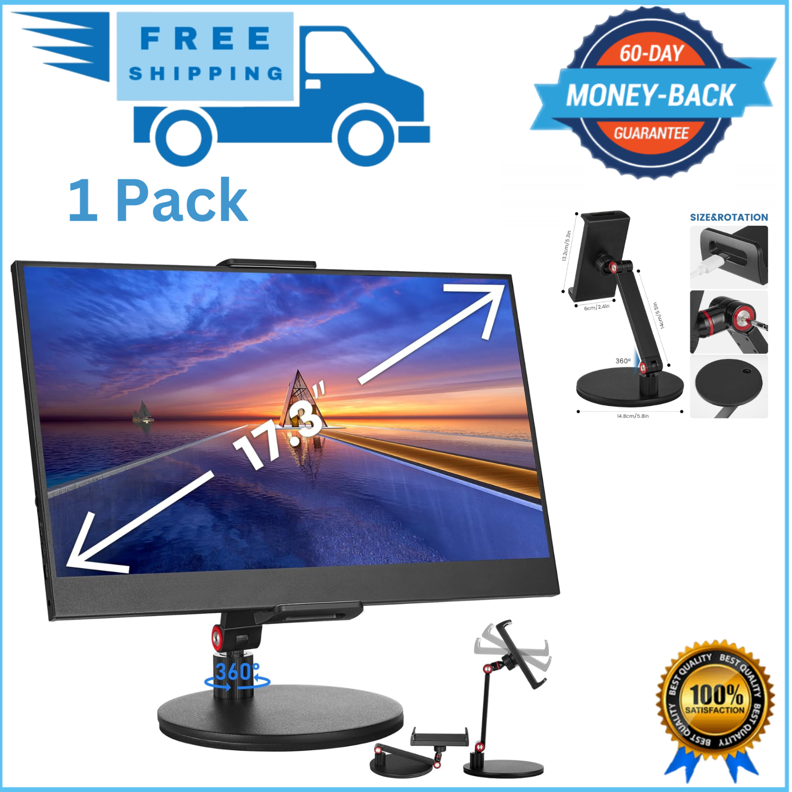 Tablet Stand Holder for Ipad,Portable Monitor Stand 17.3’’,15.6’’-image