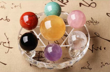 7 PC FengShui Crystal Sphere Seven-star Array Energy Meditation Ball And Ba Zi