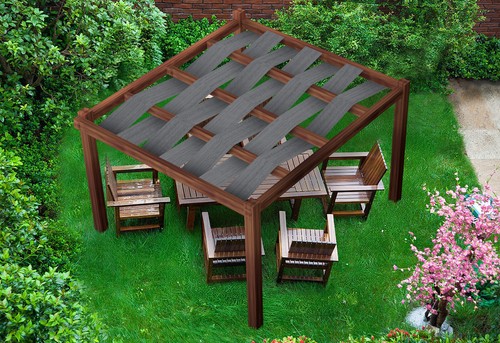 CUSTOM-MADE HDPE SUN SHADE SAIL SUN SHADE STRIPS CANOPY FOR GAZEBO & PERGOLA​ - Picture 5 of 24