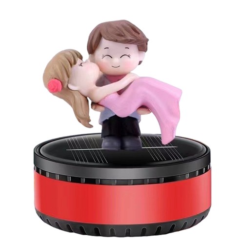 Car Air Freshener Solar Energy Rotating Kiss Couple Doll Car Fragrance Diffuser - Picture 8 of 17