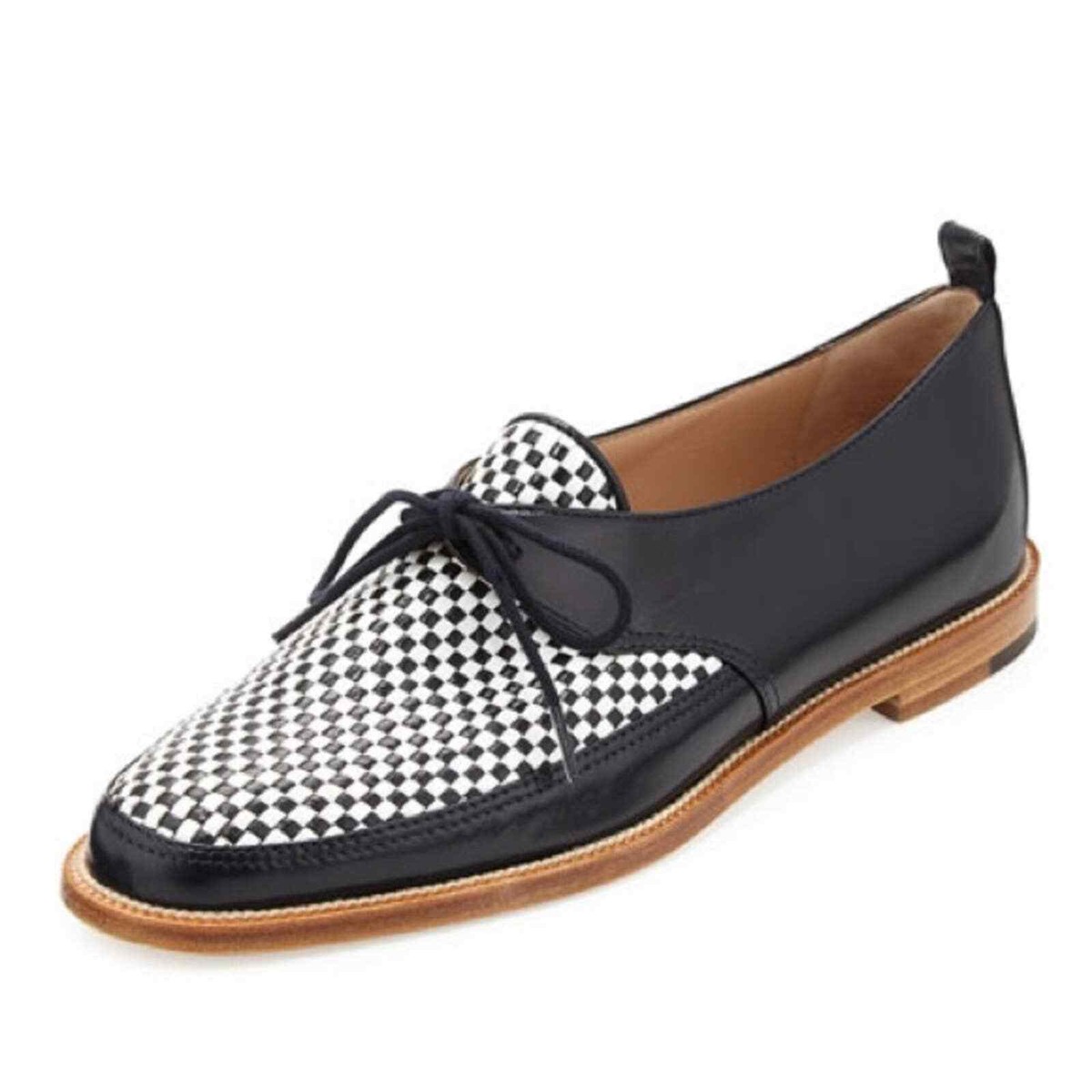 Manolo Blahnik Masina Woven Lace-Up Loafer Size: